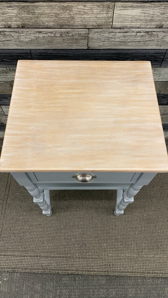 "X" FRAME NIGHTSTAND W/WOOD TOP.