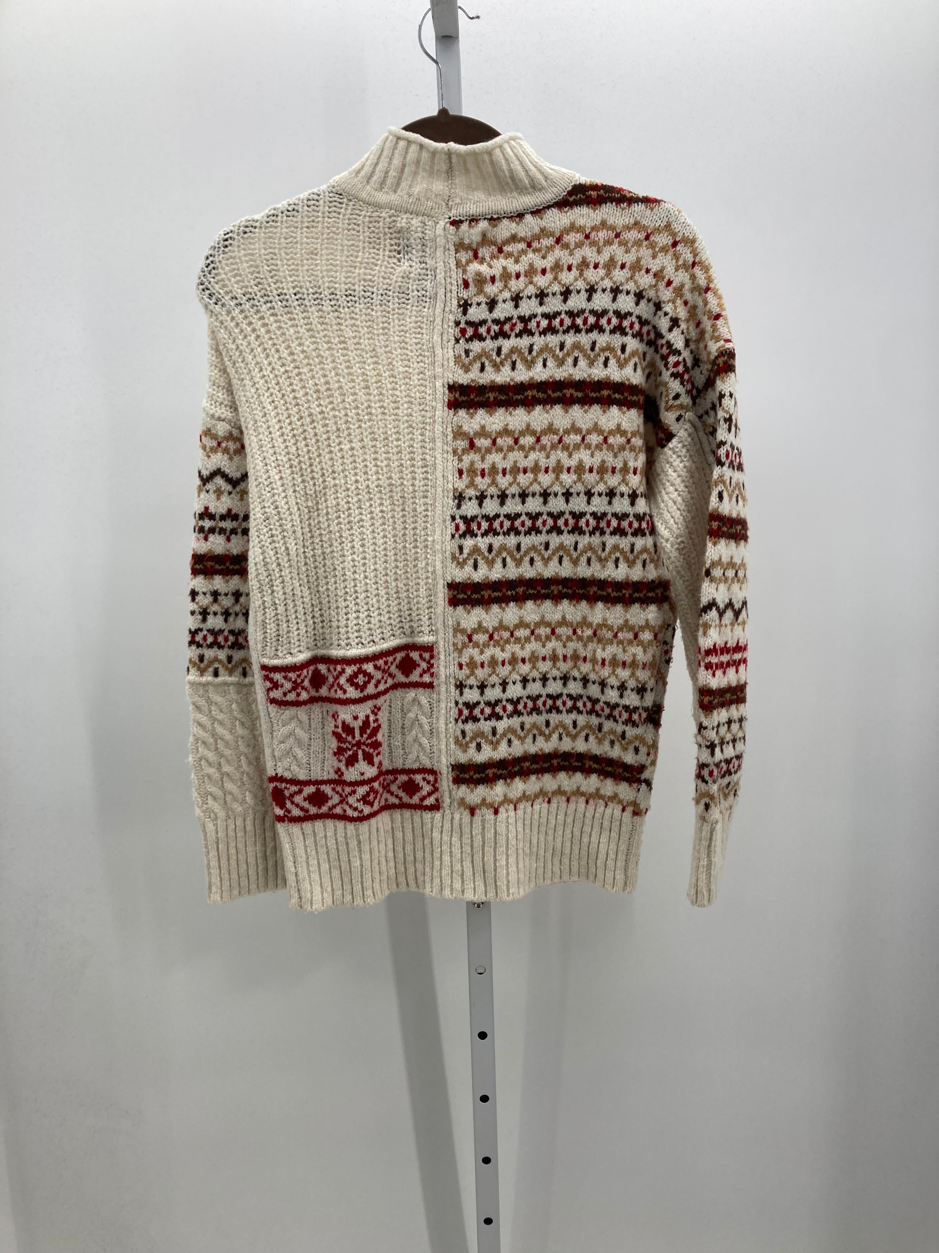 LONG SLV SWEATER RED SNOW FLAKES