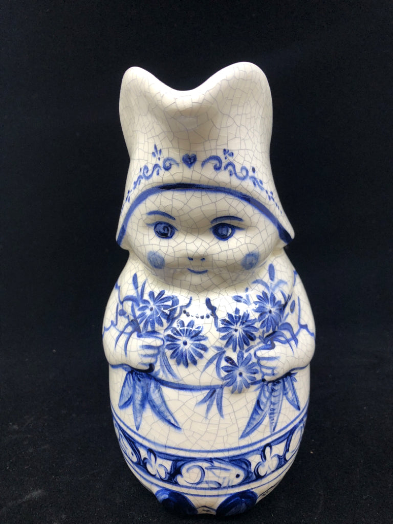 DEDHAM POTTERY MRS JENKINS WOMAN PITCHER.