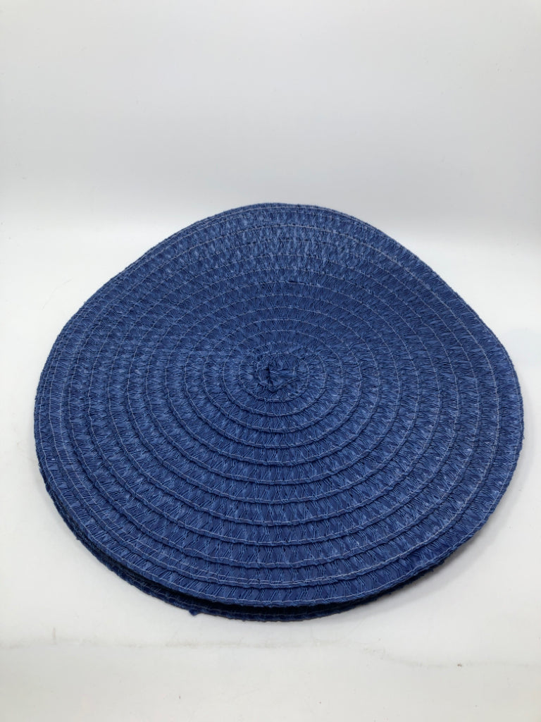 4 BLUE WOVEN PLACEMATS.