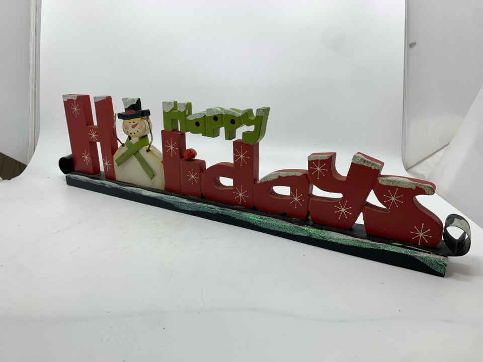 "HAPPY HOLIDAYS" SLEIGH SIGN.