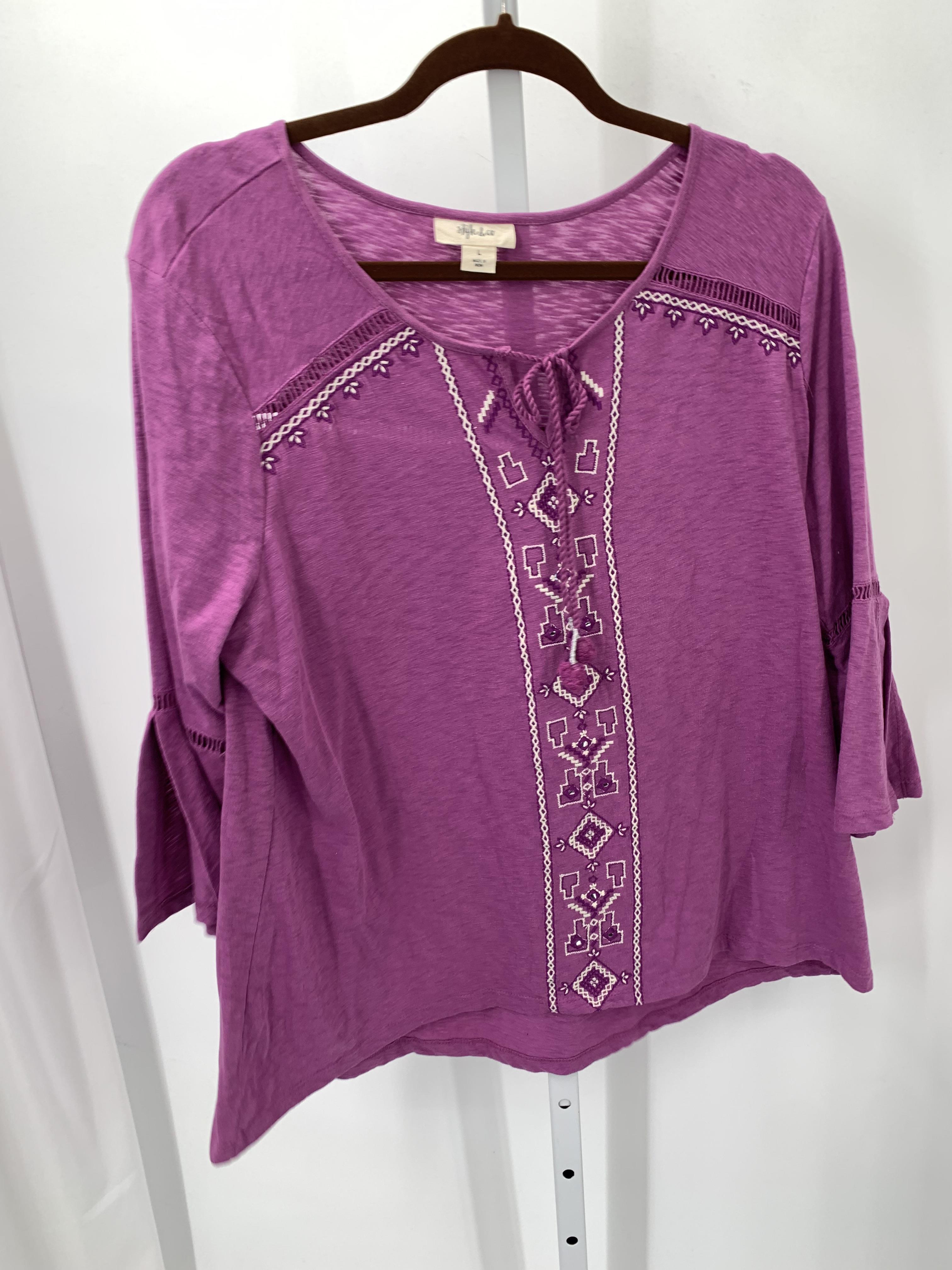 Style & Co. Size Large Misses 3/4 Sleeve Shirt