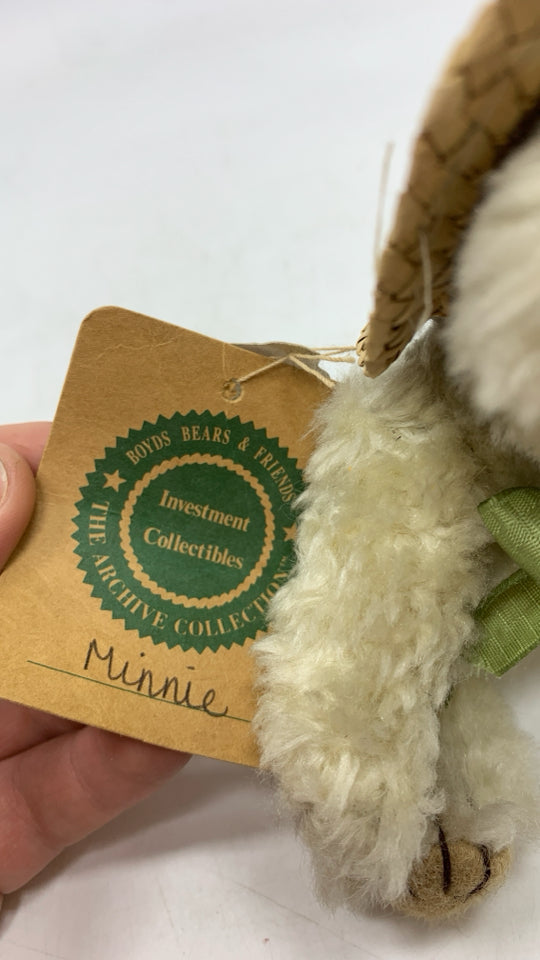 SM GREEN BOW BOYDS BEAR W/HAT.