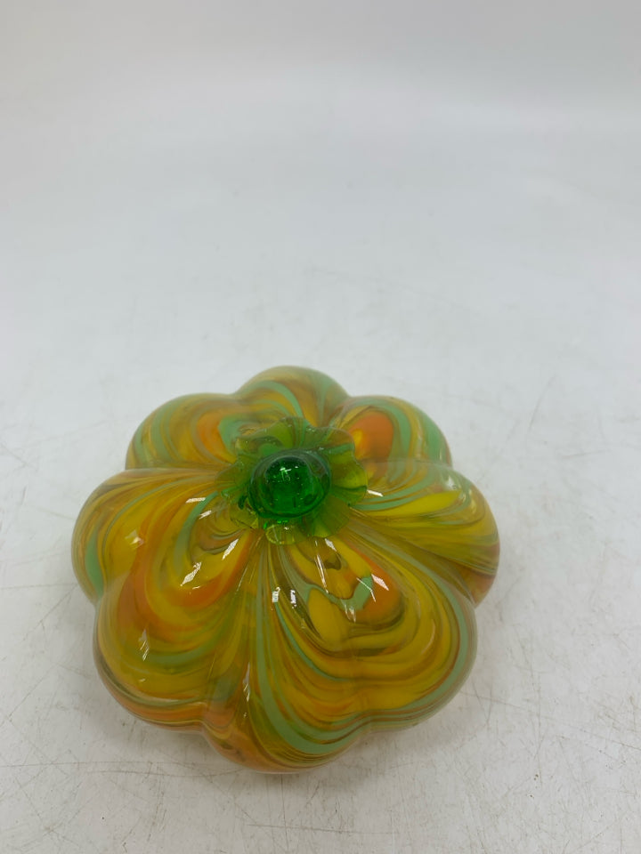 COLORFUL GLASS PUMPKIN.