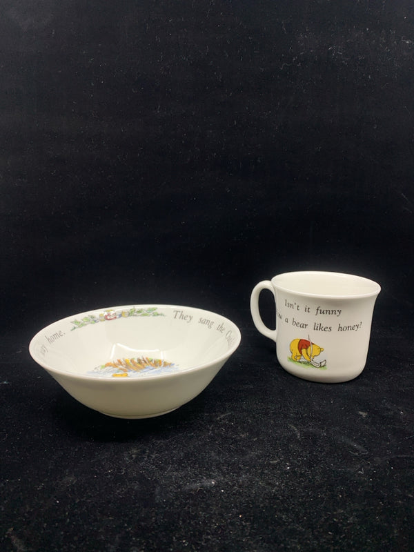 2PC WINNIE THE POOH KIDS SET CUP AND BOWL.