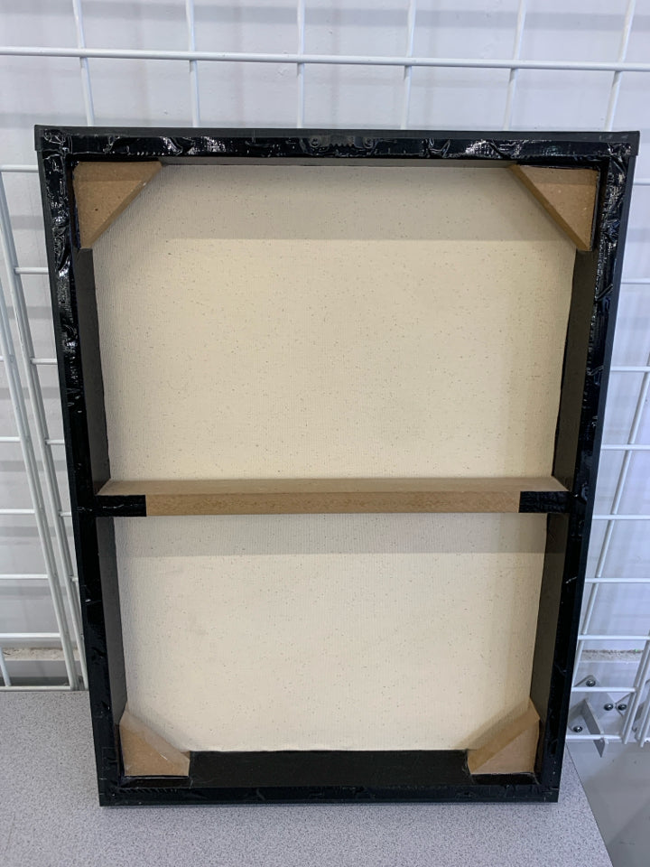 WOMAN IN BLACK DRESS WITH HAIR OVER EYES.