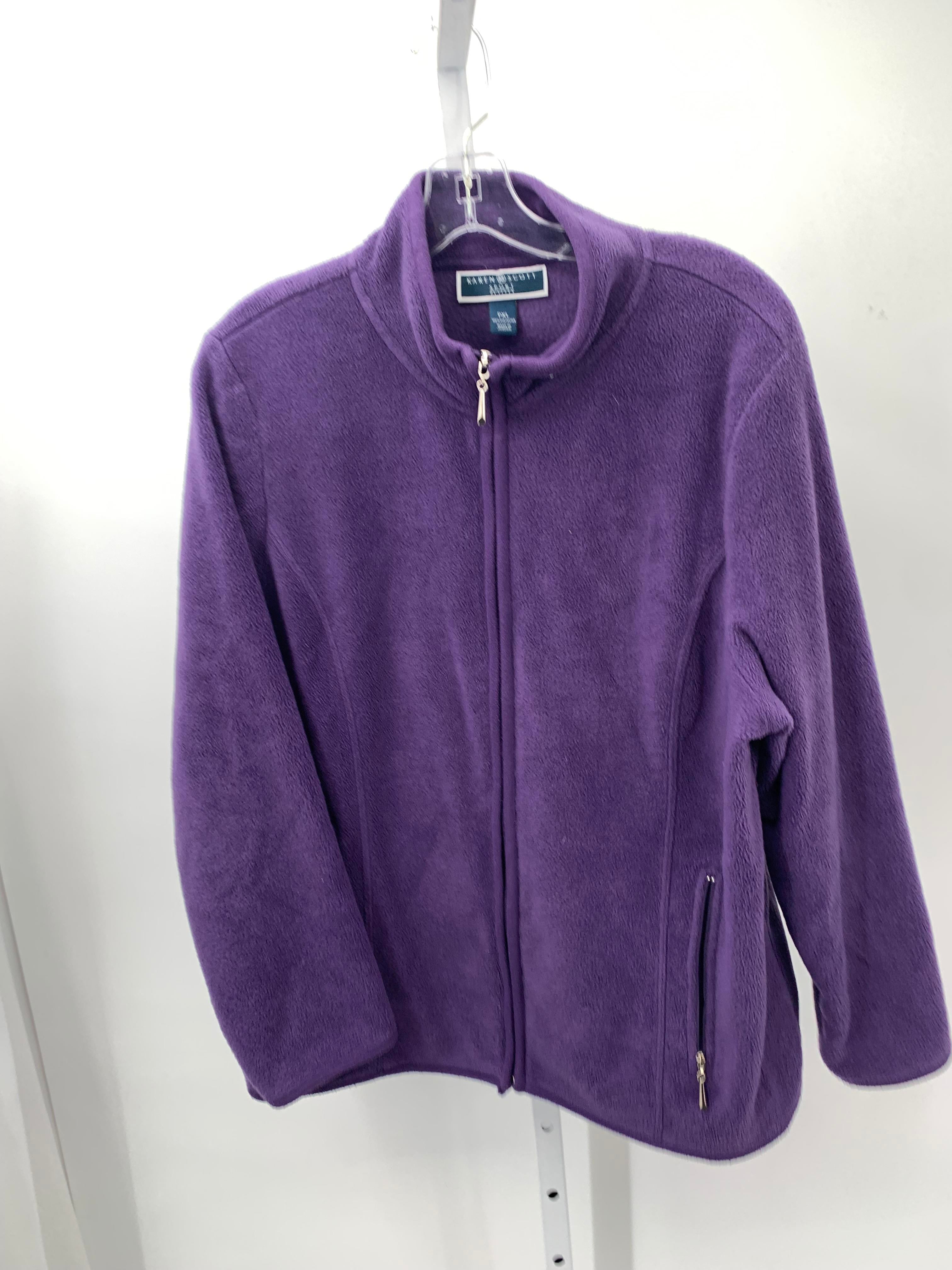 Karen Scott Size X Large Petite Petite Fleece Jacket