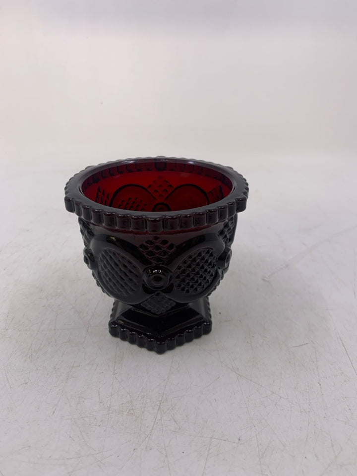 FOOTED TEXTURED SMALL GLASS BOWL.