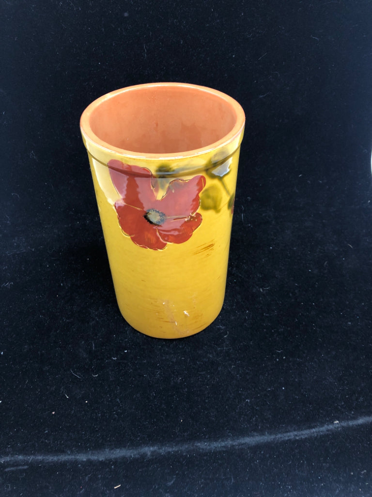 MUSTARD YELLOW RED POPPY WINE COOLER.