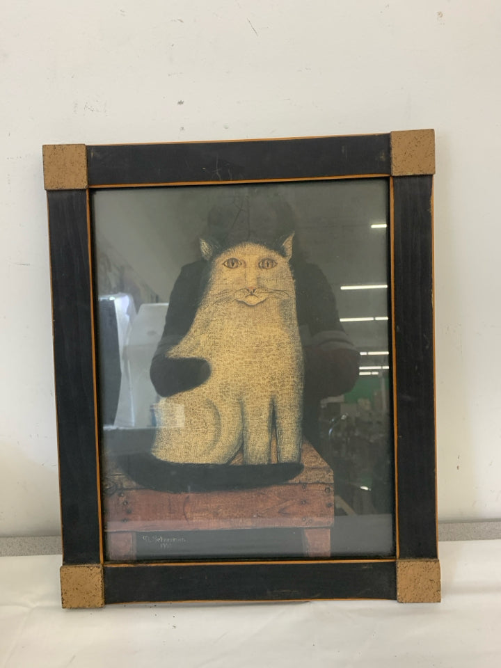 PRIMITIVE CAT WALL HANGING.