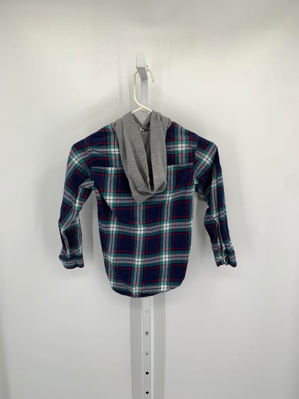 PLAID HOODED BUTTON DOWN