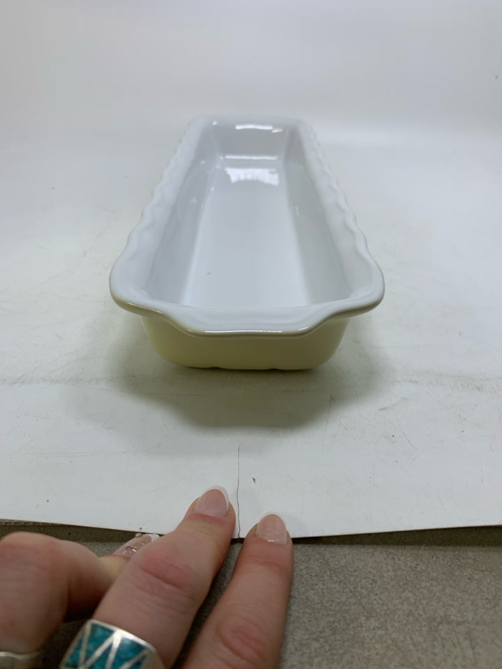 LONG RECTANGLE CERAMIC LOAF PAN.