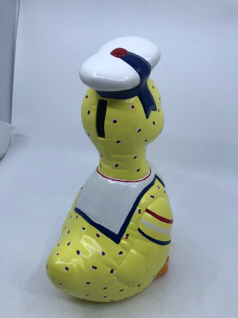 YELLOW SAILOR DUCK BANK.