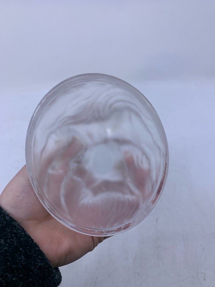 GLASS DOLPHIN W/ FROSTED BASE.