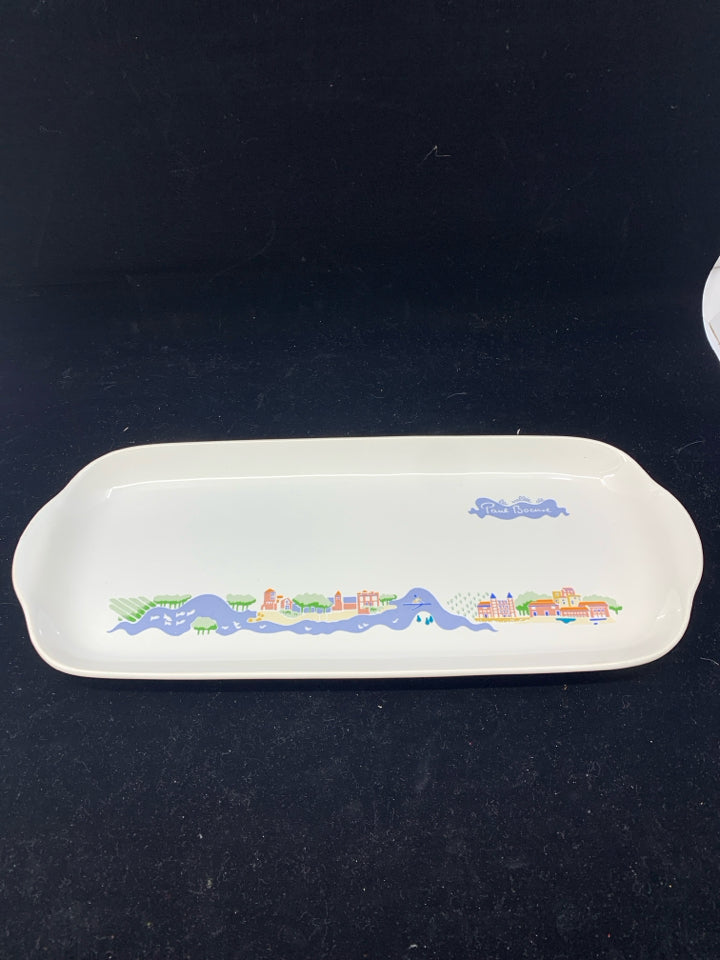 PAUL BOCUSE RECTANGLE TRAY W/ HANDLES- CITY SCENE.