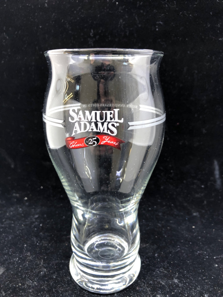 SAMUEL ADAMS CHEERS TO 25 YEARS BEER GLASS.