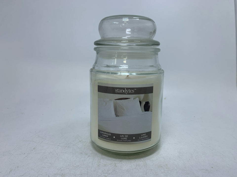 NEW LUXIRIOUS LINEN CANDLE.