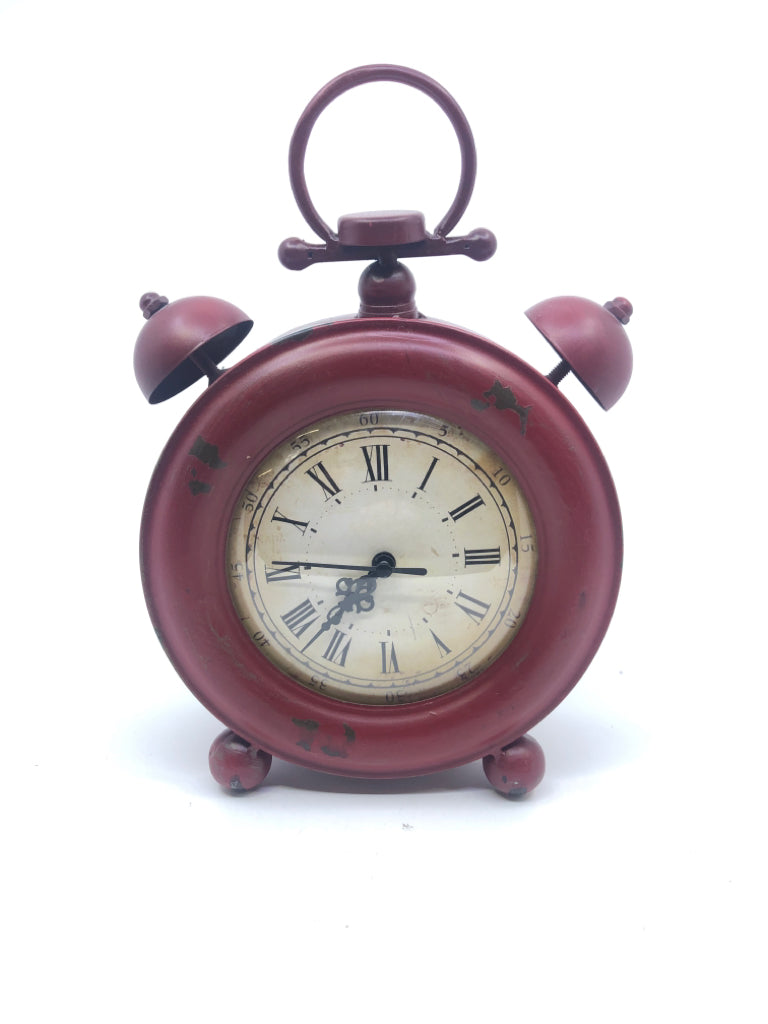 RED DECORATIVE ALARM CLOCK.