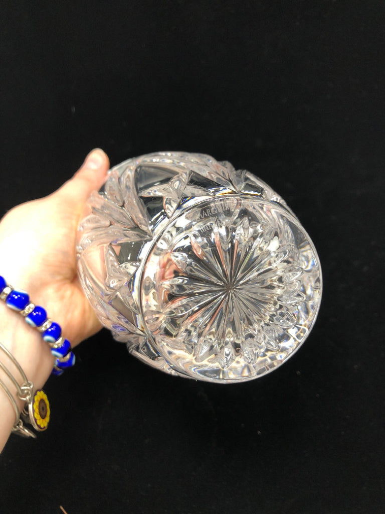 WATERFORD CRYSTAL HURRICANE VASE.