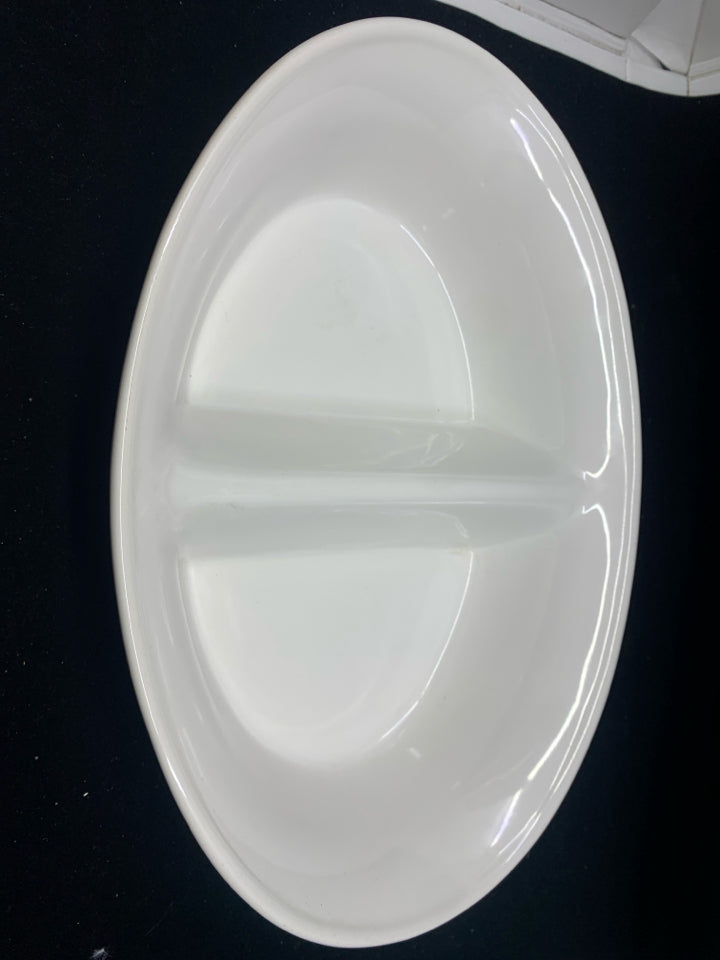 WHITE 2 SECTION OVAL DIVIDED SERVER.