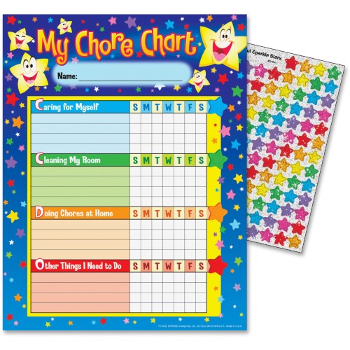 T-73106 - Stars Chore Charts  Pad of 25 by Trend Enterprises Inc.