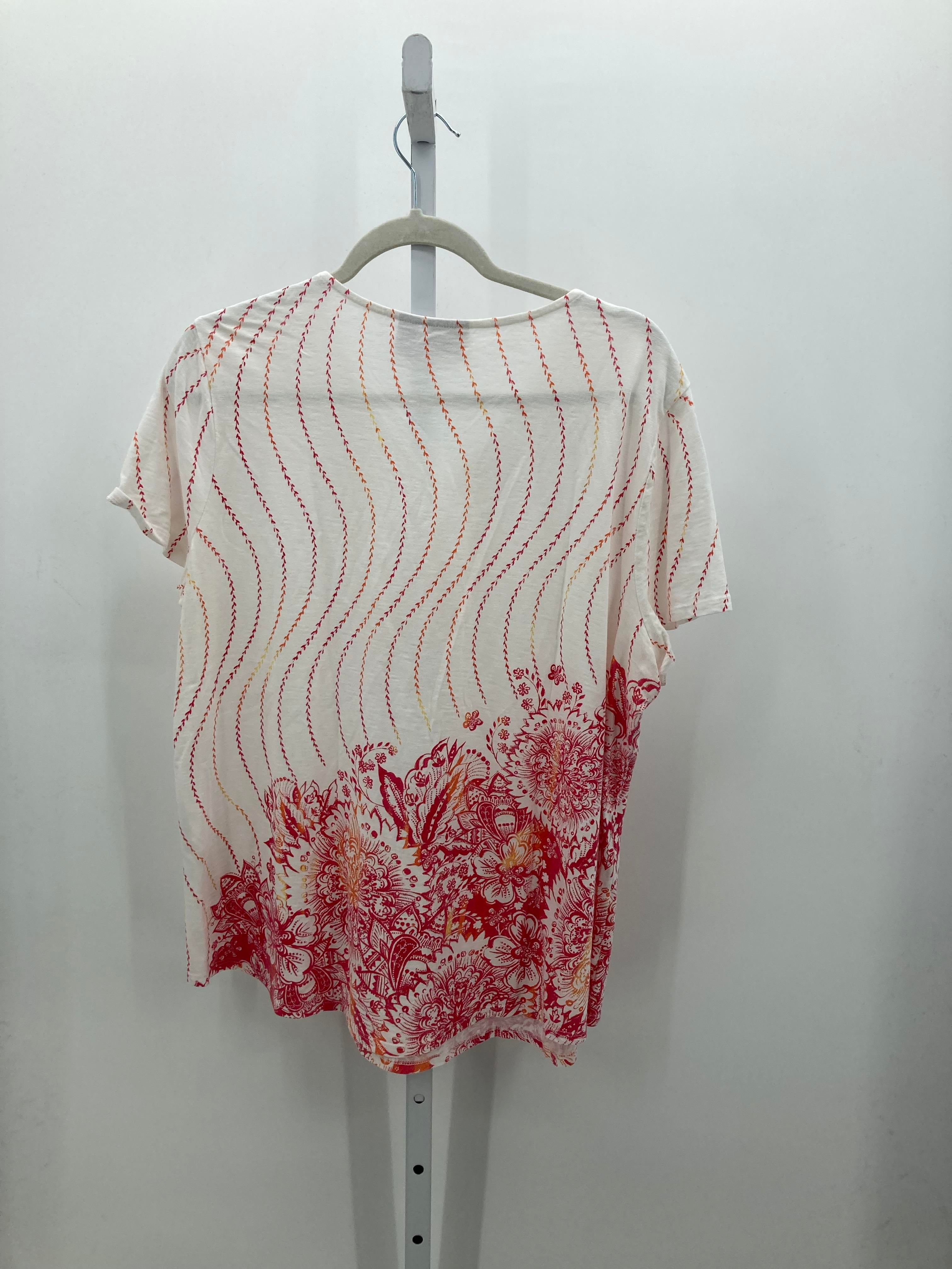 Chico's Size Large Misses Short Sleeve Shirt