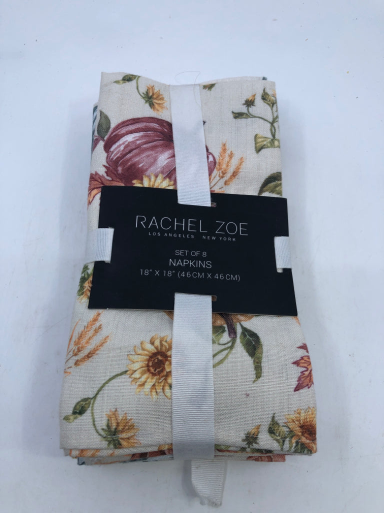 NIP 8 WHITE FALL PUMPKIN NAPKINS-RACHEL ZOE