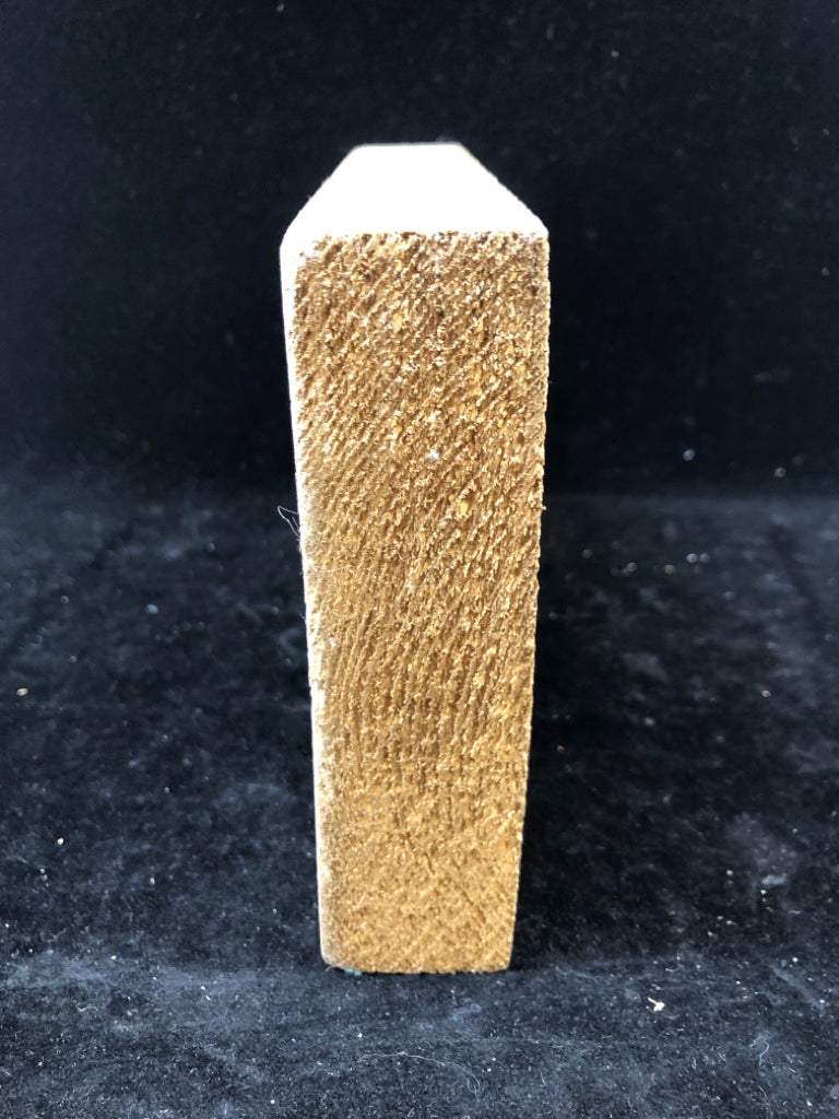 WOOD BLOCK SIGN BOSTON BLUE WRITING.