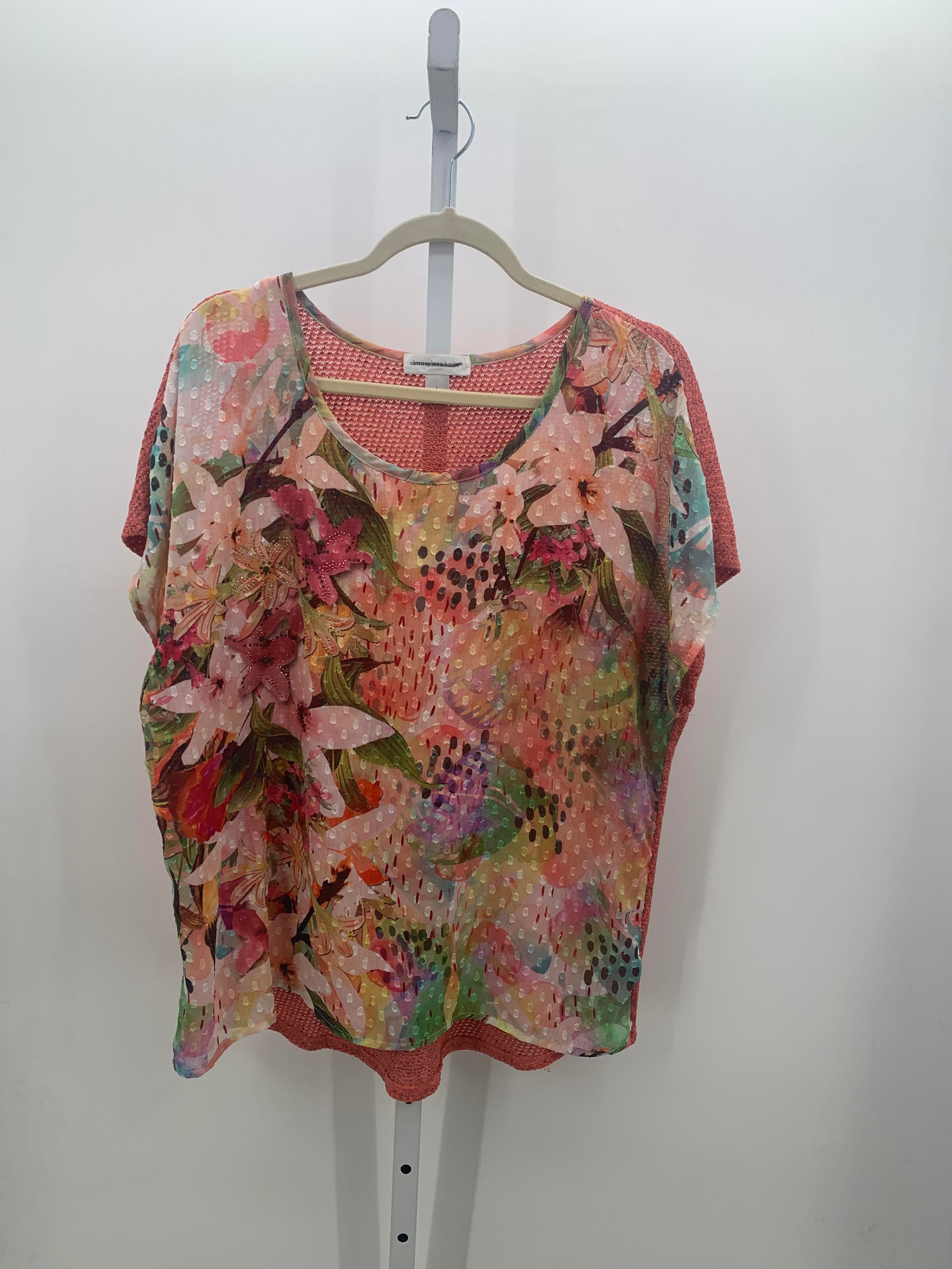 Christopher & Banks Size Large Misses Short Sleeve Shirt