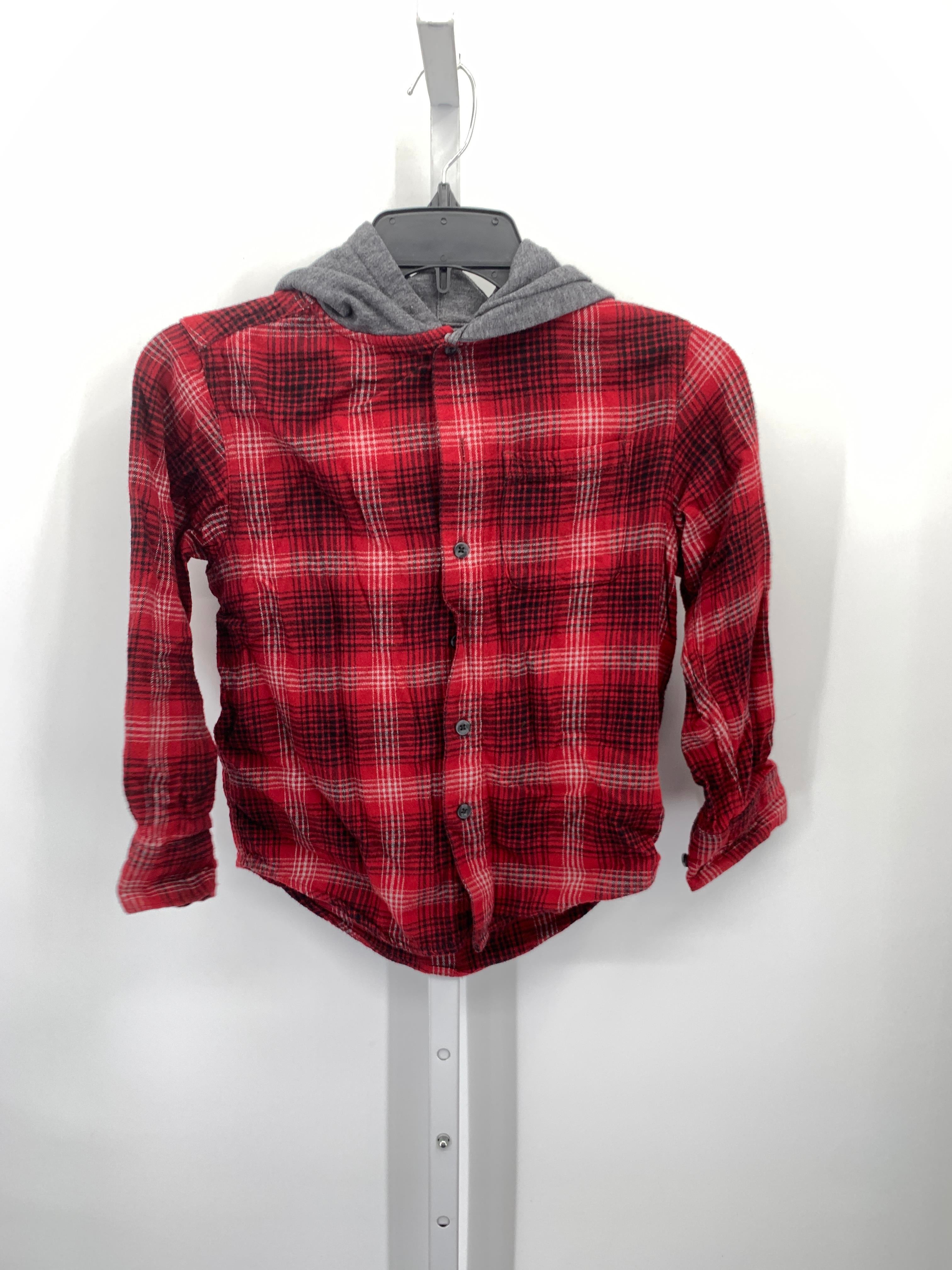 PLAID HOODED BUTTON DOWN