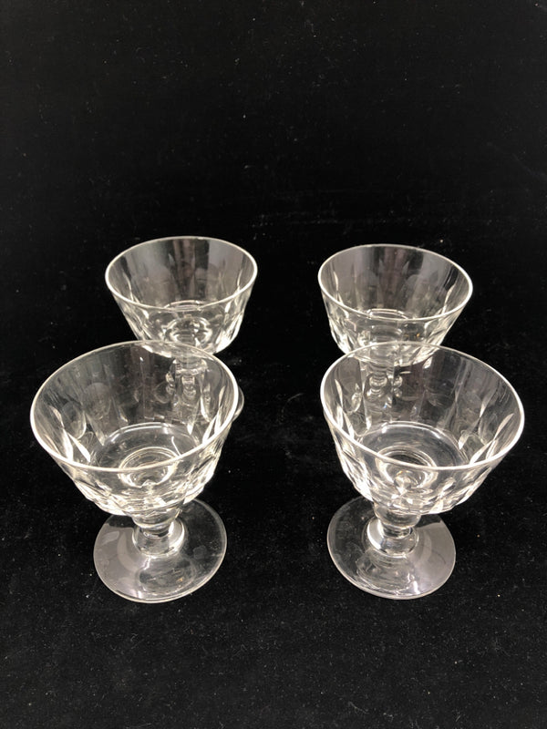 4 GLASS DESSERT CUPS.