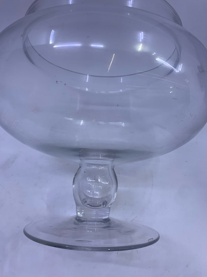 CLEAR ABSTRACT APOTHECARY JAR.