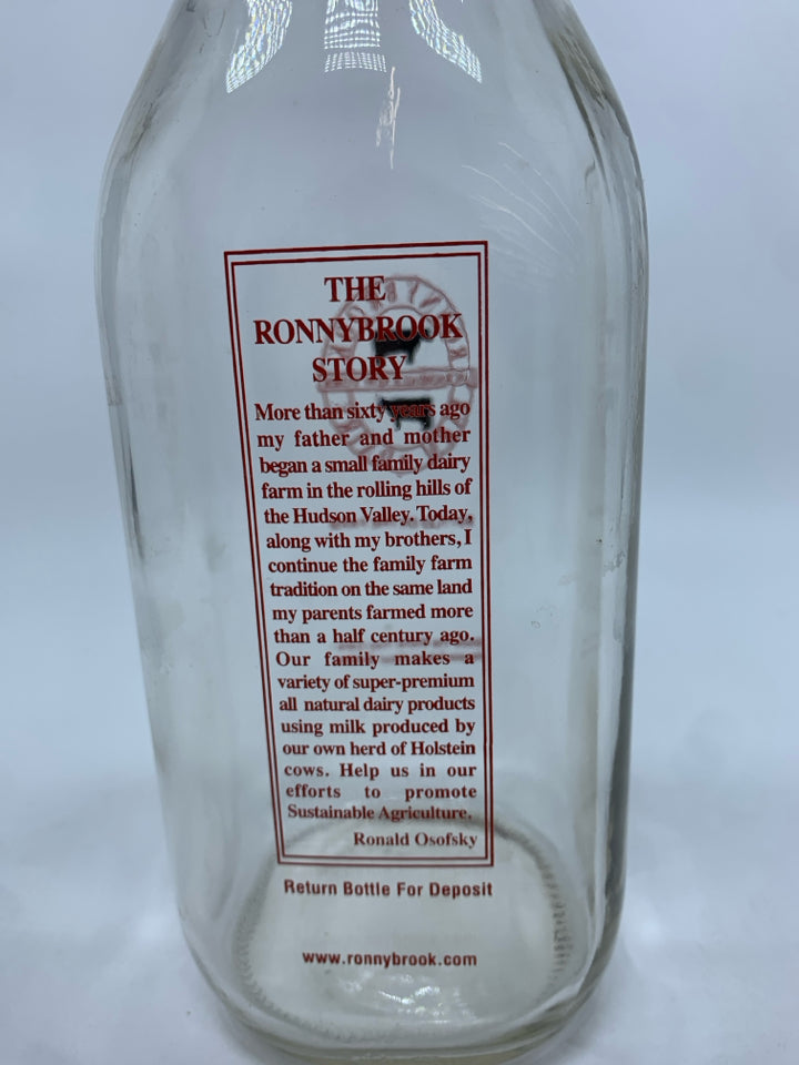 RONYBROOK NY EMPTY DAIRY BOTTLE.