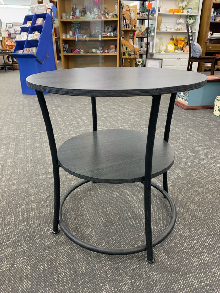 2-TIER GRAY END TABLE.