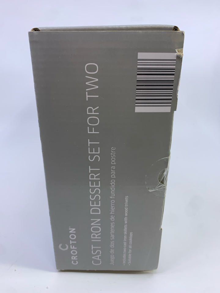 NIB CAST IRON DESSERT SET FOR TWO CROFTON.