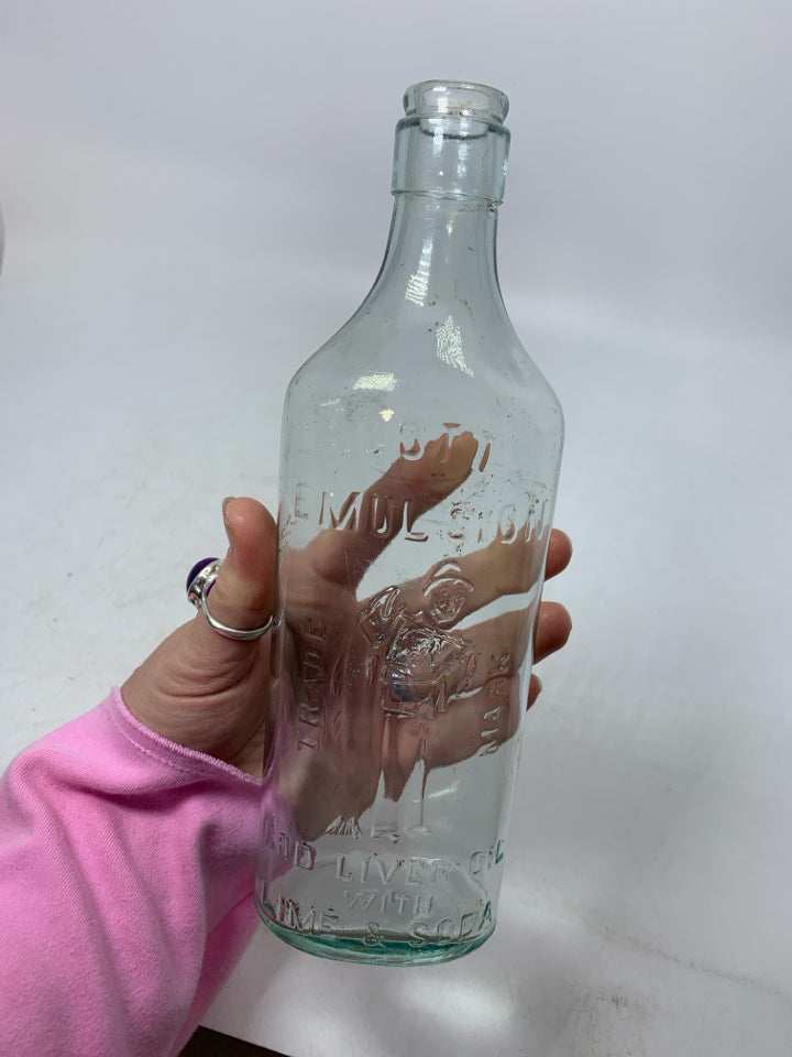 VTG SCOTT'S EMULSION TM COD LIVER OIL MEDICINE BOTTLE.