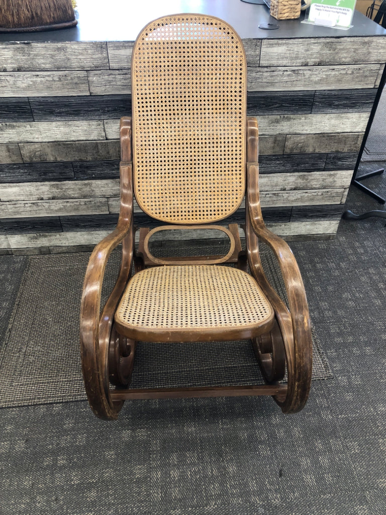 VTG CANE ROCKING CHAIR.