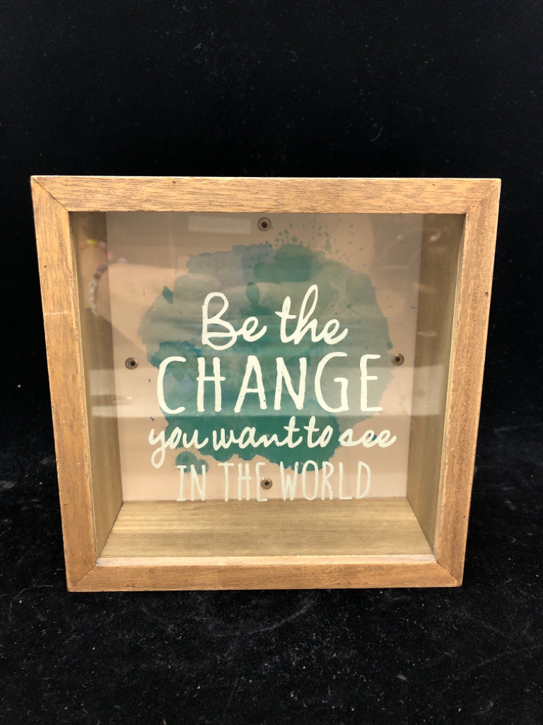 BE THE CHANGE WOOD SHADOWBOX.