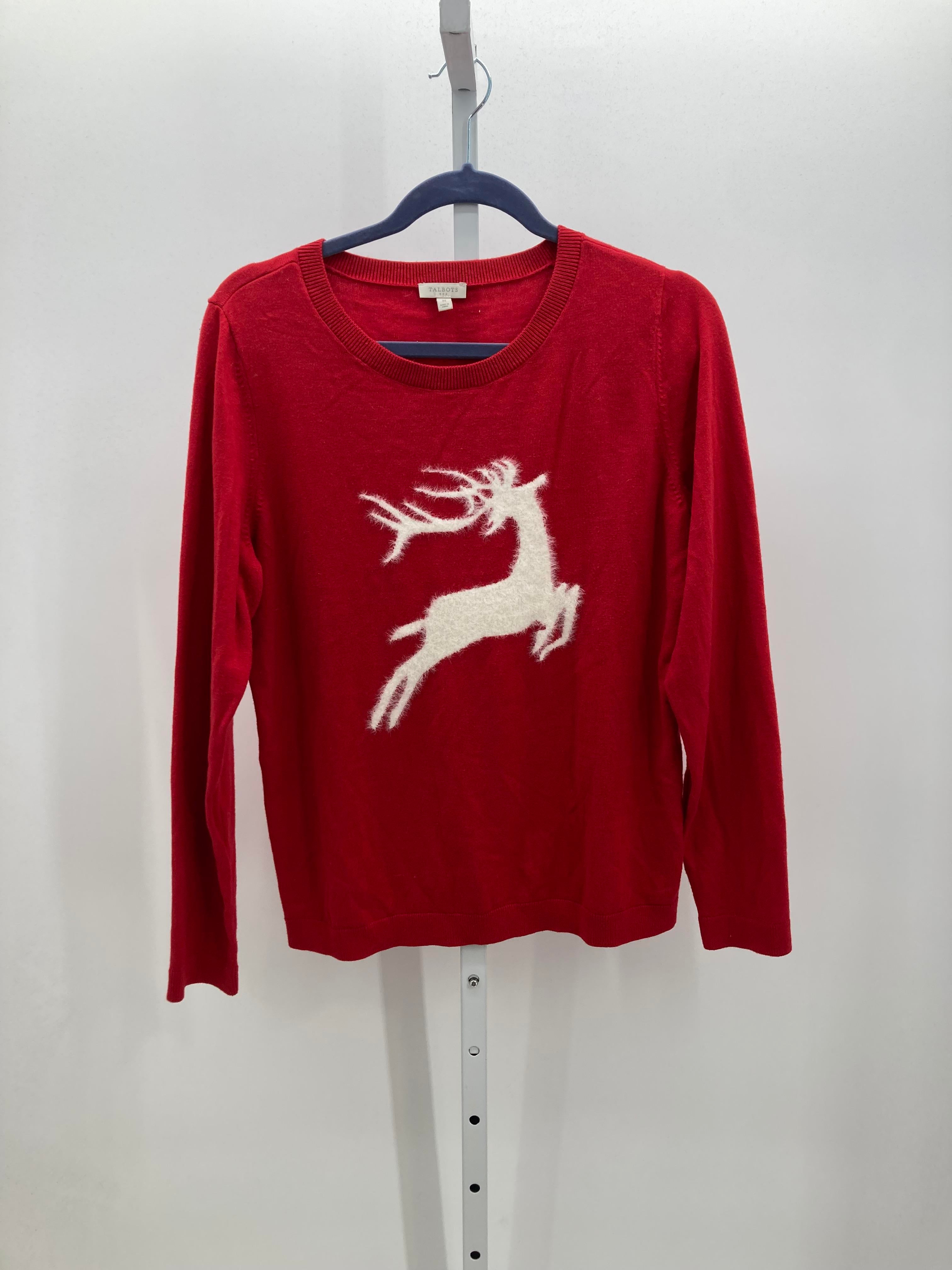 LONG SLV SWEATER WHITE REINDEER