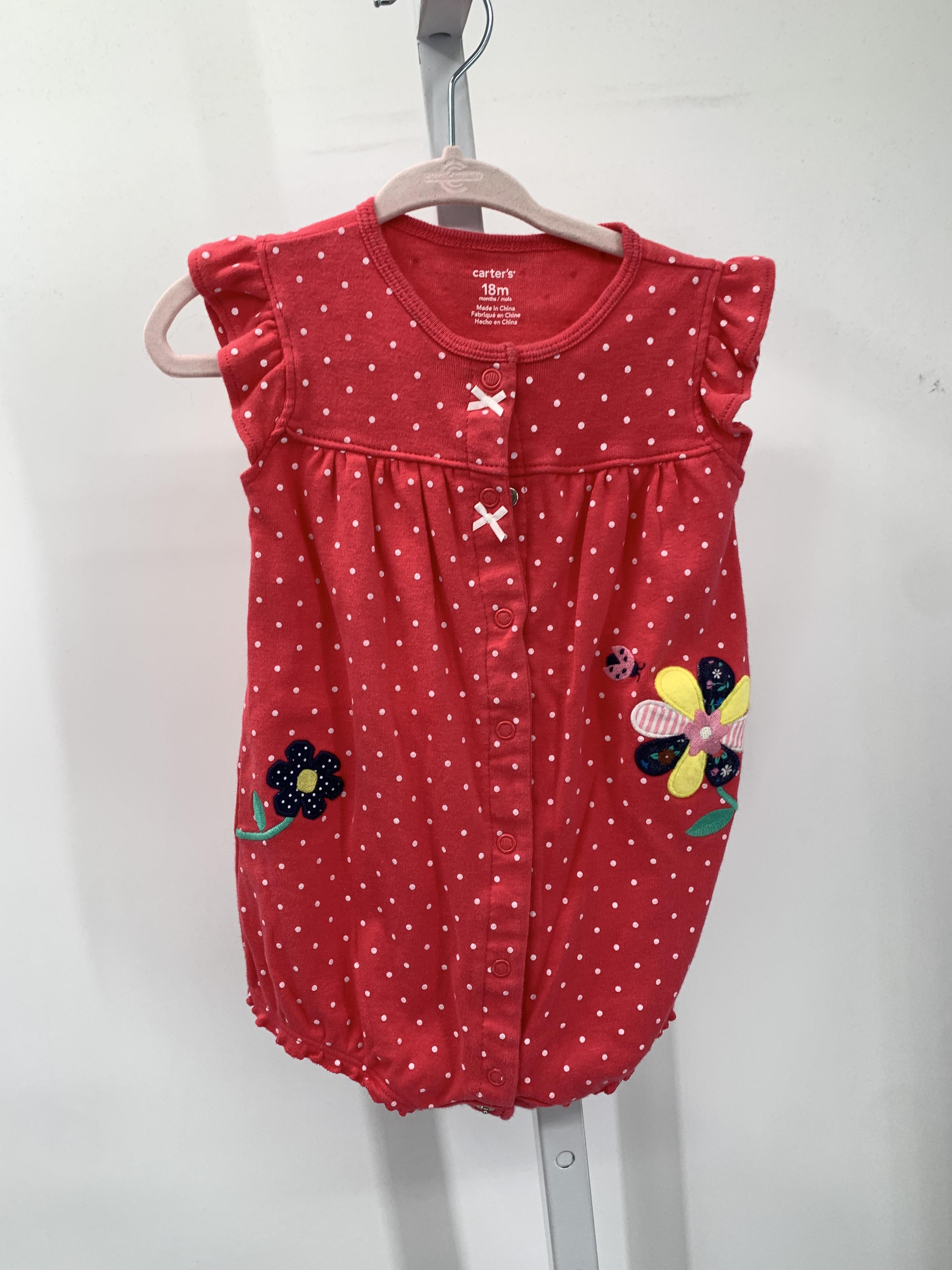 Carters Size 18 Months Girls Short Slv. Romper