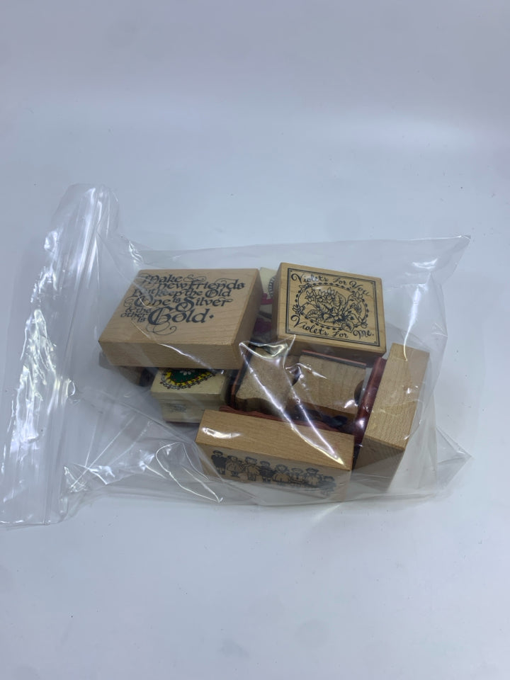 11PC BAG OF VALENTINE STAMPS.