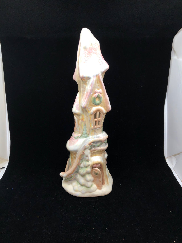 STACKED CHRISTMAS HOUSE VOTIVE HOLDER.