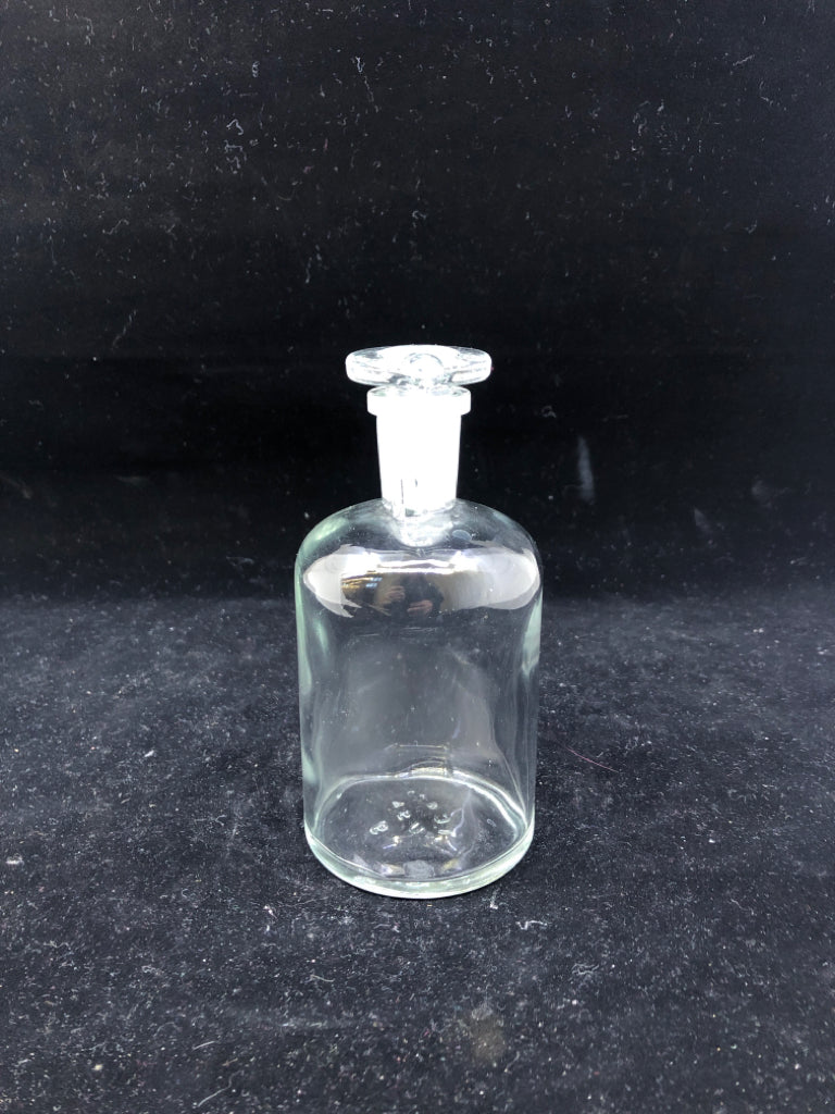 GLASS BOTTLE W GLASS CORK.