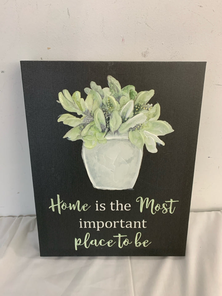 "HOME IS" CANVAS WALL ART.