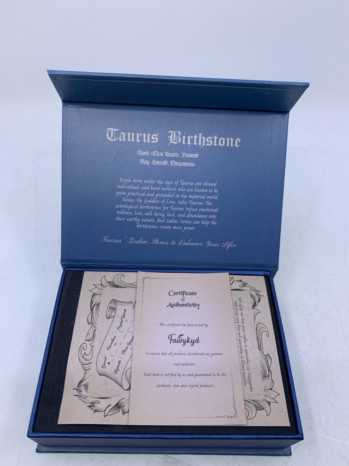 TAURUS ZODIAC SIGN BOX W/ STONES.