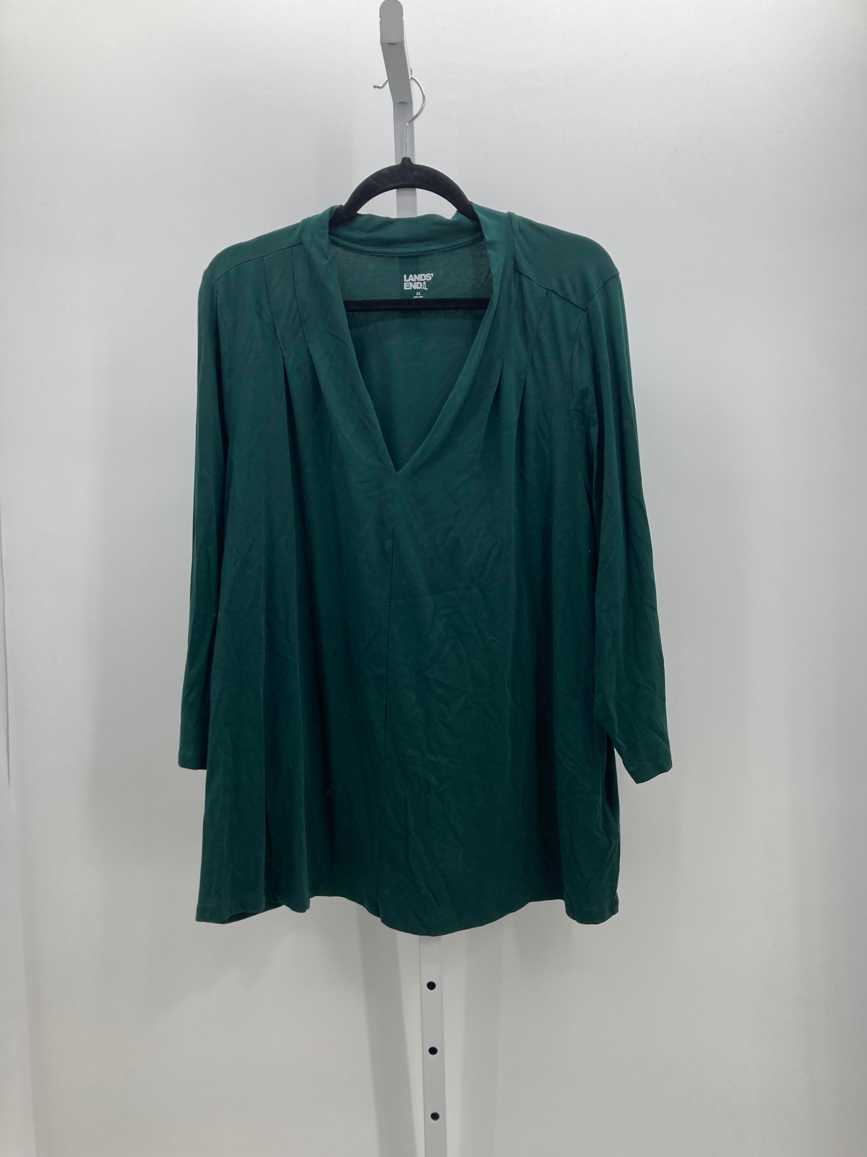 Lands End Size 2X Womens 3/4 Sleeve Shirt