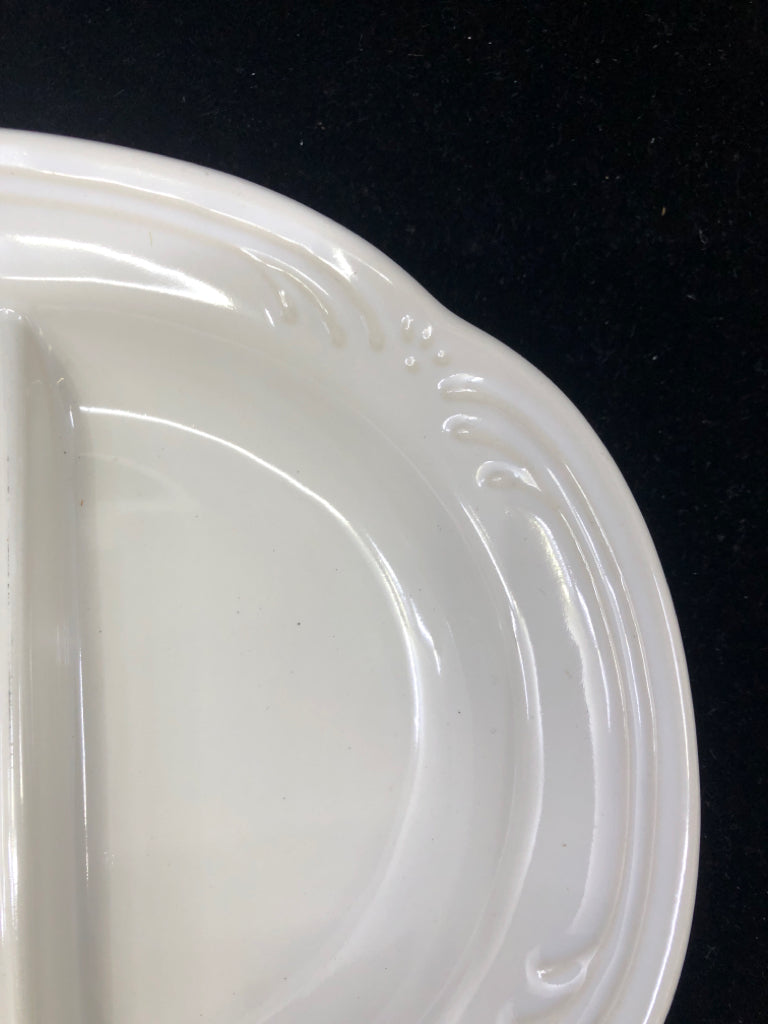 WHITE OVAL 3 SECTION SERVING DISH PFALTZGRAFF.