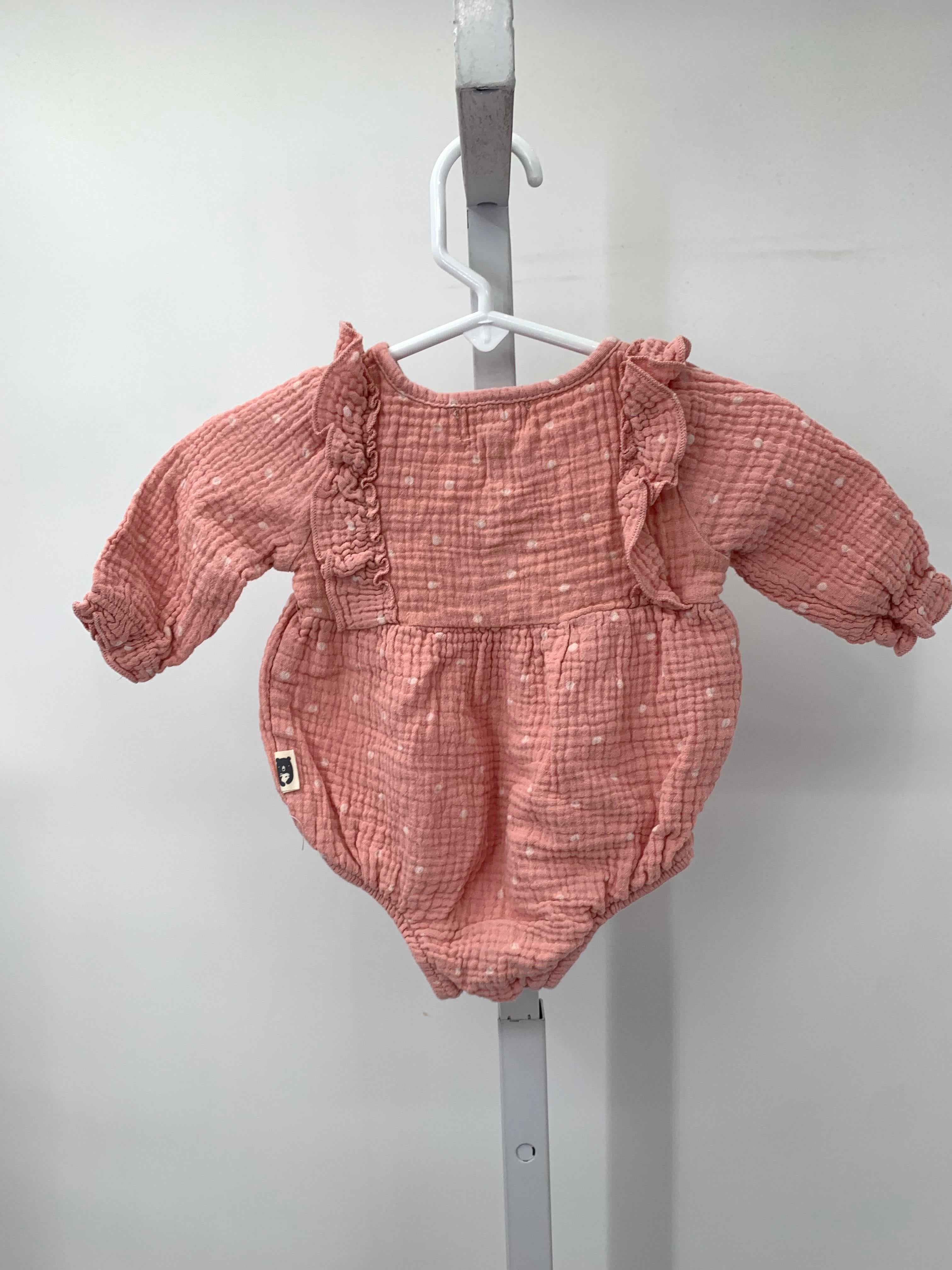 Rabbit + Bear Size 3-6 Months Girls Long Slv. Romper