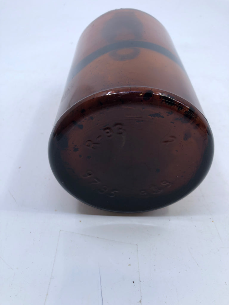 BROWN GLASS EMPTY BOTTLE.