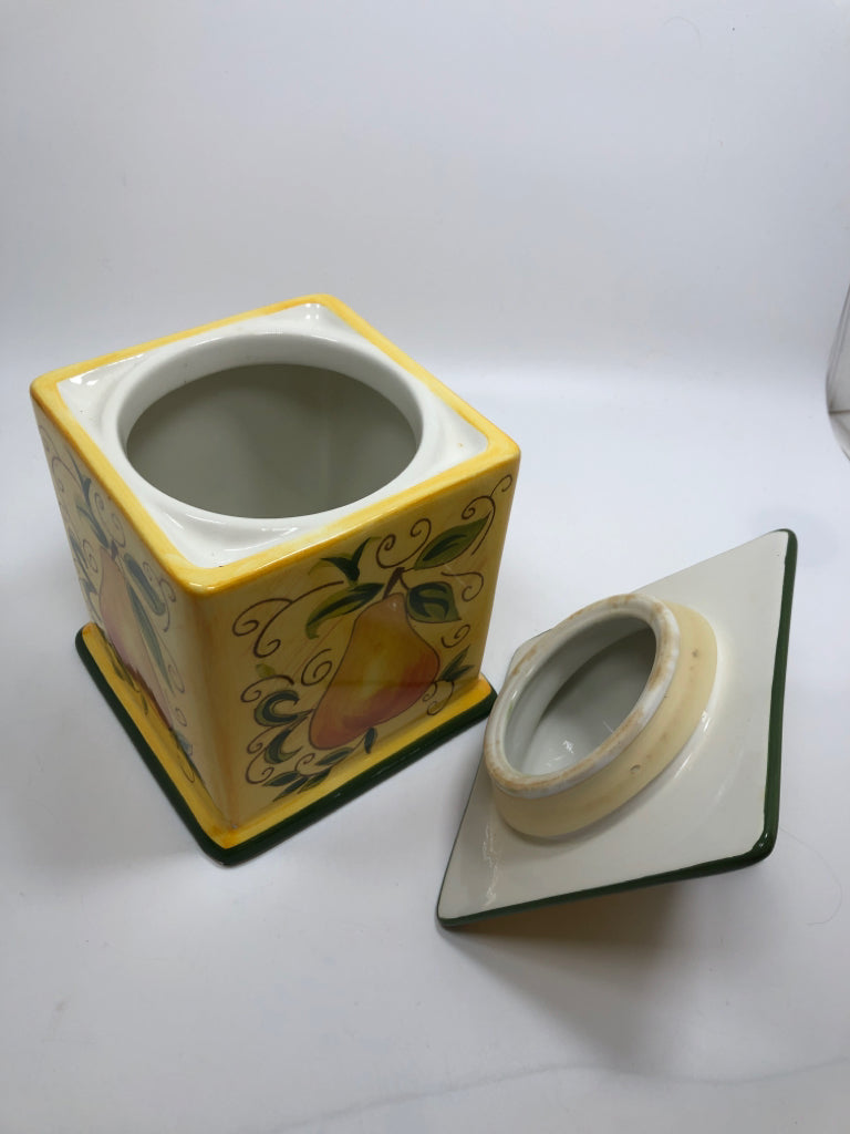 4PC YELLOW FRUIT CANISTERS.